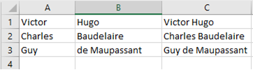 Excel fonction concat