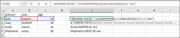 excel joindre.texte fonction texte