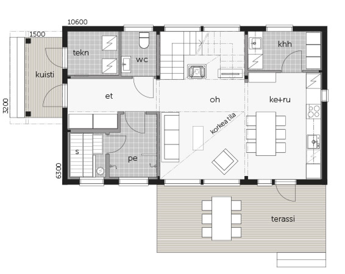 Log Building - Hill House EX124 GF Plan