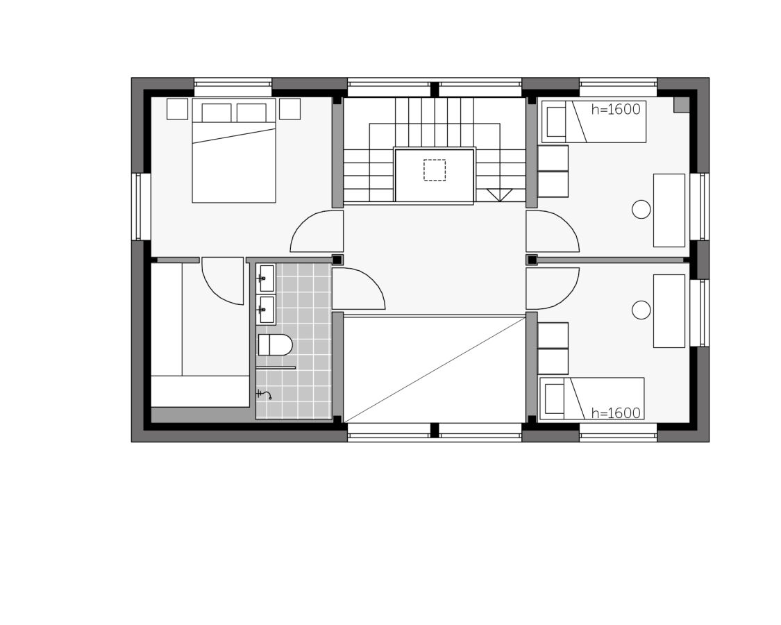 Log Home - Hill House EX125 FF Plan