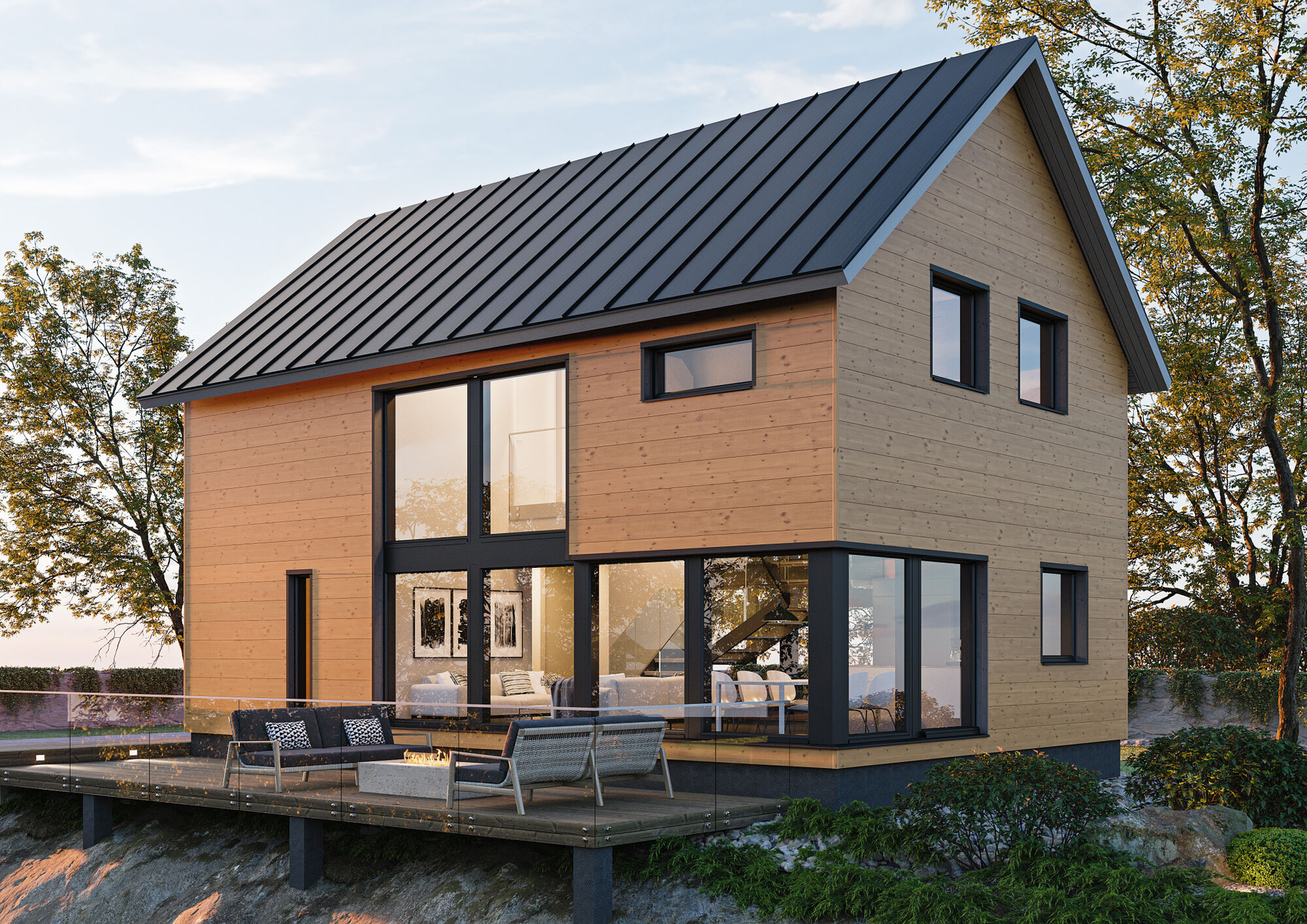 Kontio Hill House EX125 Family Log Home