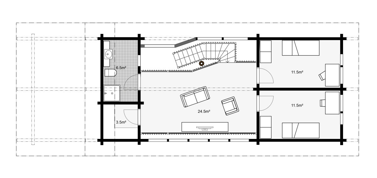 Log Home - Apertus EOS 115 FF Plan