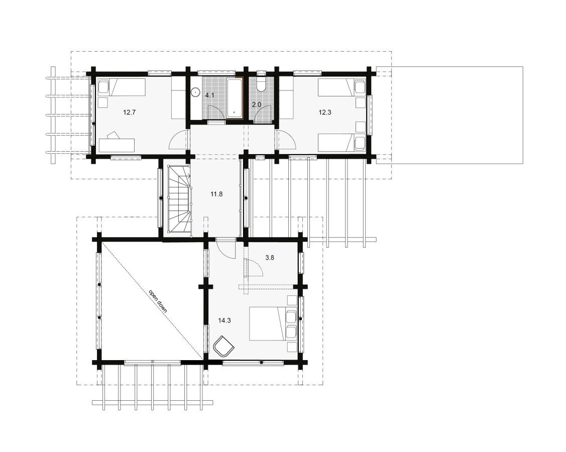 Log House - Gladiolus FF Plan