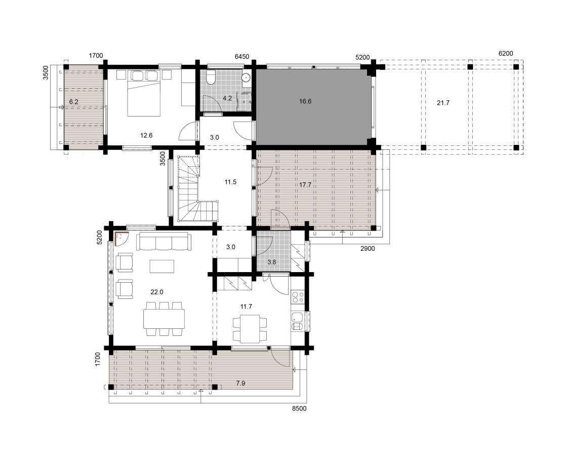 Log House - Gladiolus GF Plan