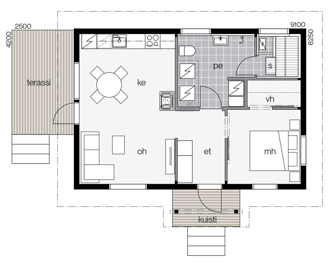 Log Home - Oiva 60 Plan A
