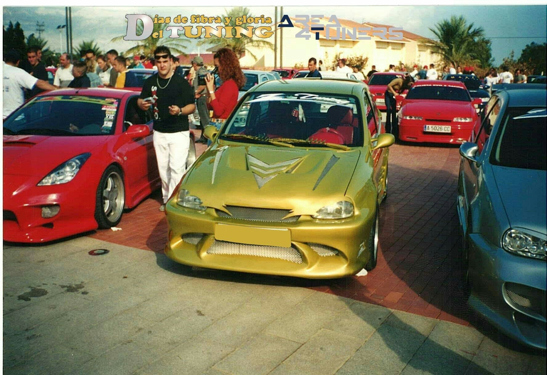 Imagen del reportaje revista Tuning Area4tuners.es, concentración de coches Tuning del año 2001 en Alfaz Del Pí, Alicante, España