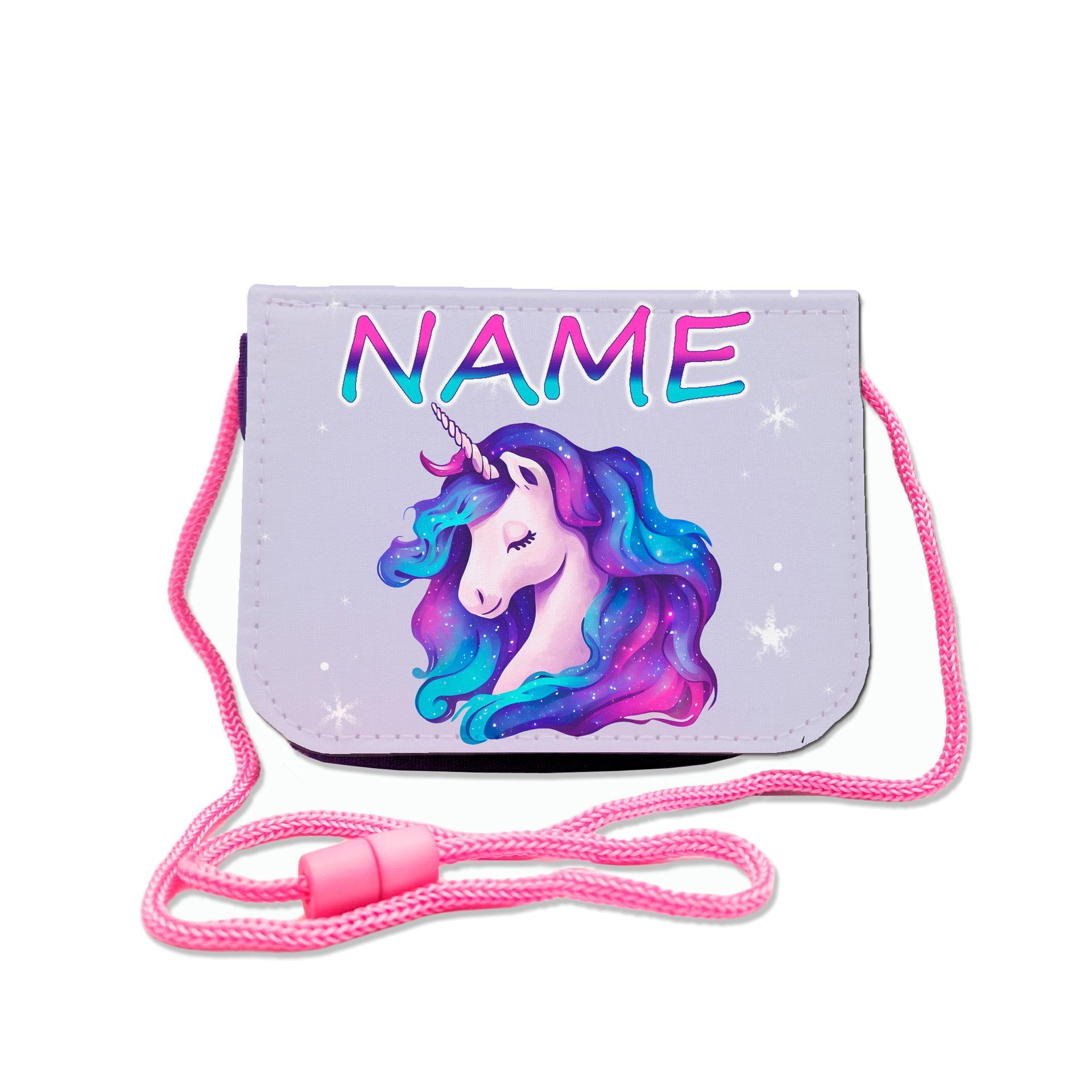 Brustbeutel mit Namen Schmetterlinge mit Klarsichtfach und Schnur personalisiert mit Namen