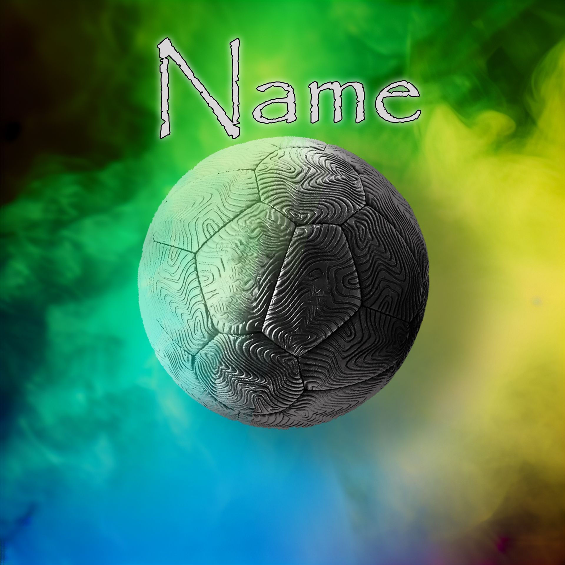 Handball vor grün, blau gelben Hintergrund, ideal für Sportfans und Handballspieler