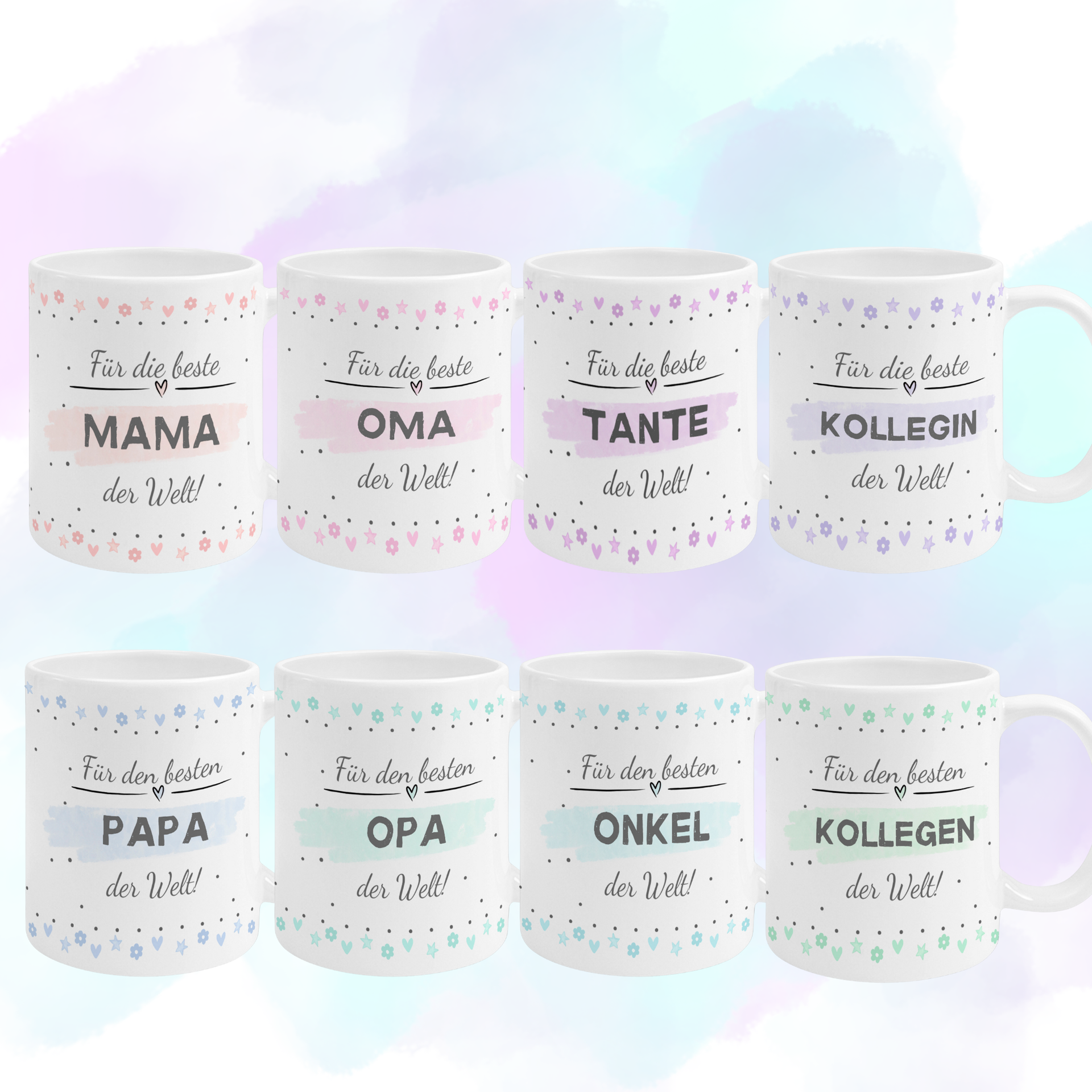 Übersicht Tassenkollektion Für die Besten der Welt