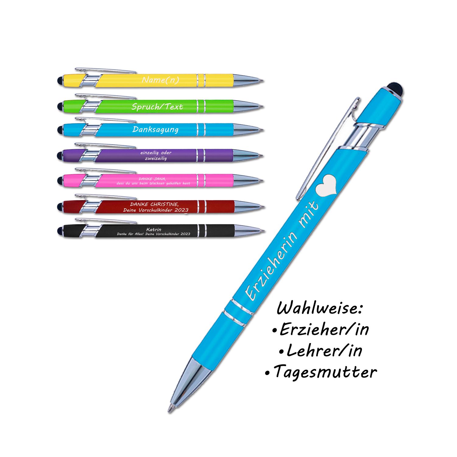Kugelschreiber für Erzieherin mit Herz