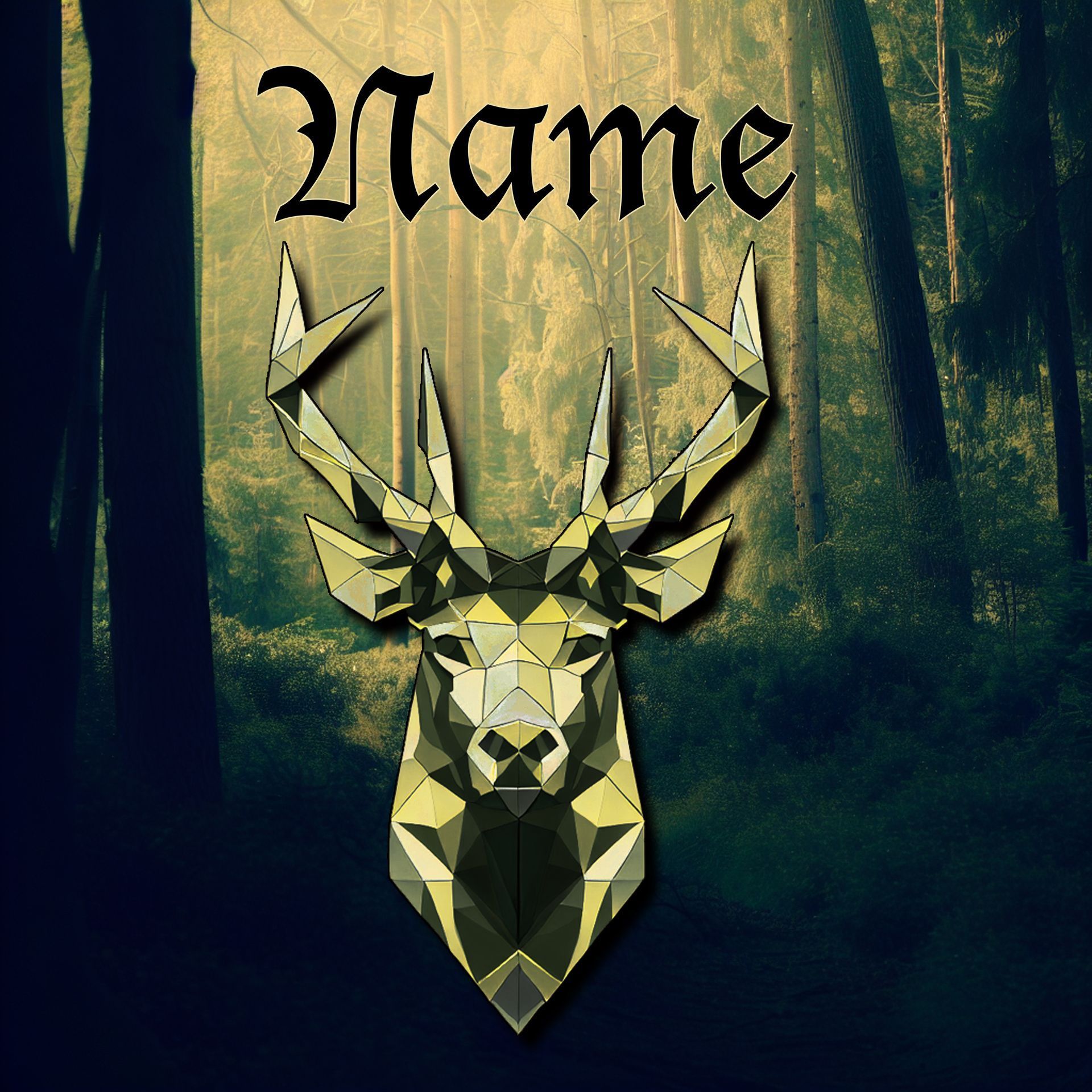 Brauner Hirsch mit weißen Punkten vor grünem Wald und blauem Himmel, perfekt für Naturfreunde.