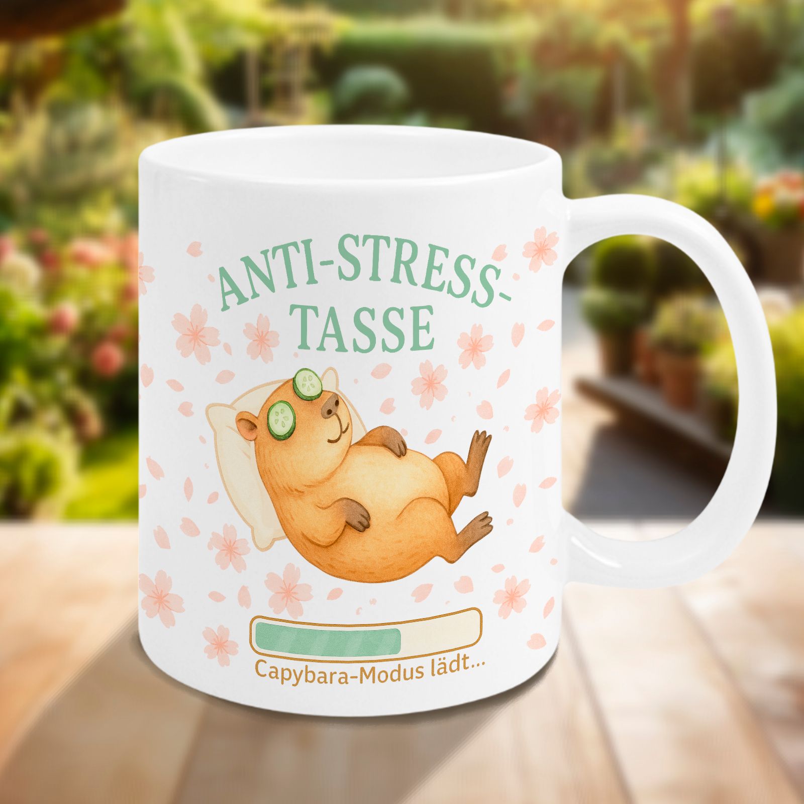 Anti Stress Tasse mit Capybara Motiv