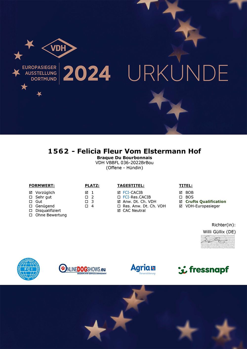 Felicia Fleur v. Elstermann Hof VDH Europasieger