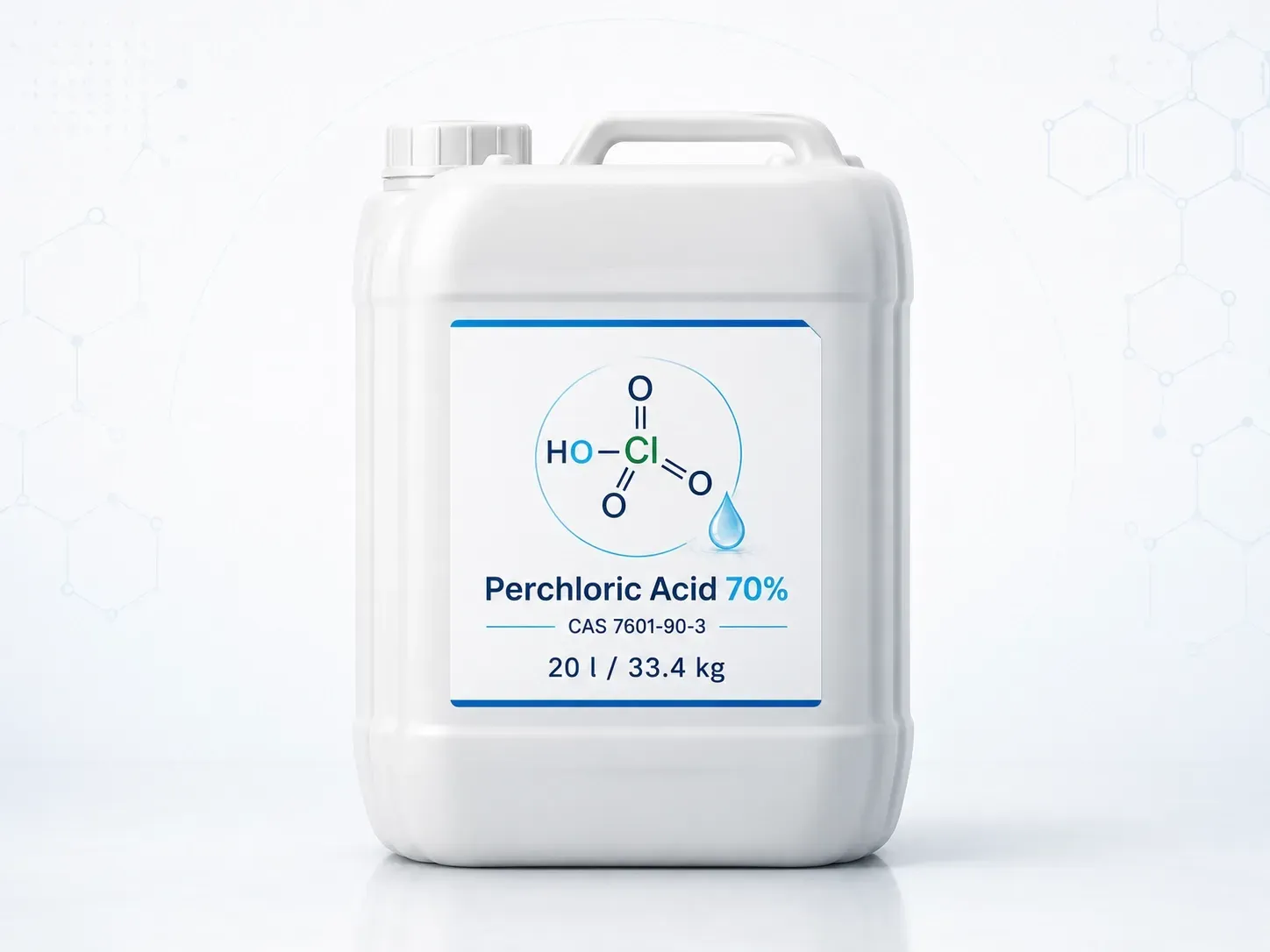 20 litre can containing 33.4 kg Perchloric Acid 70 percent
