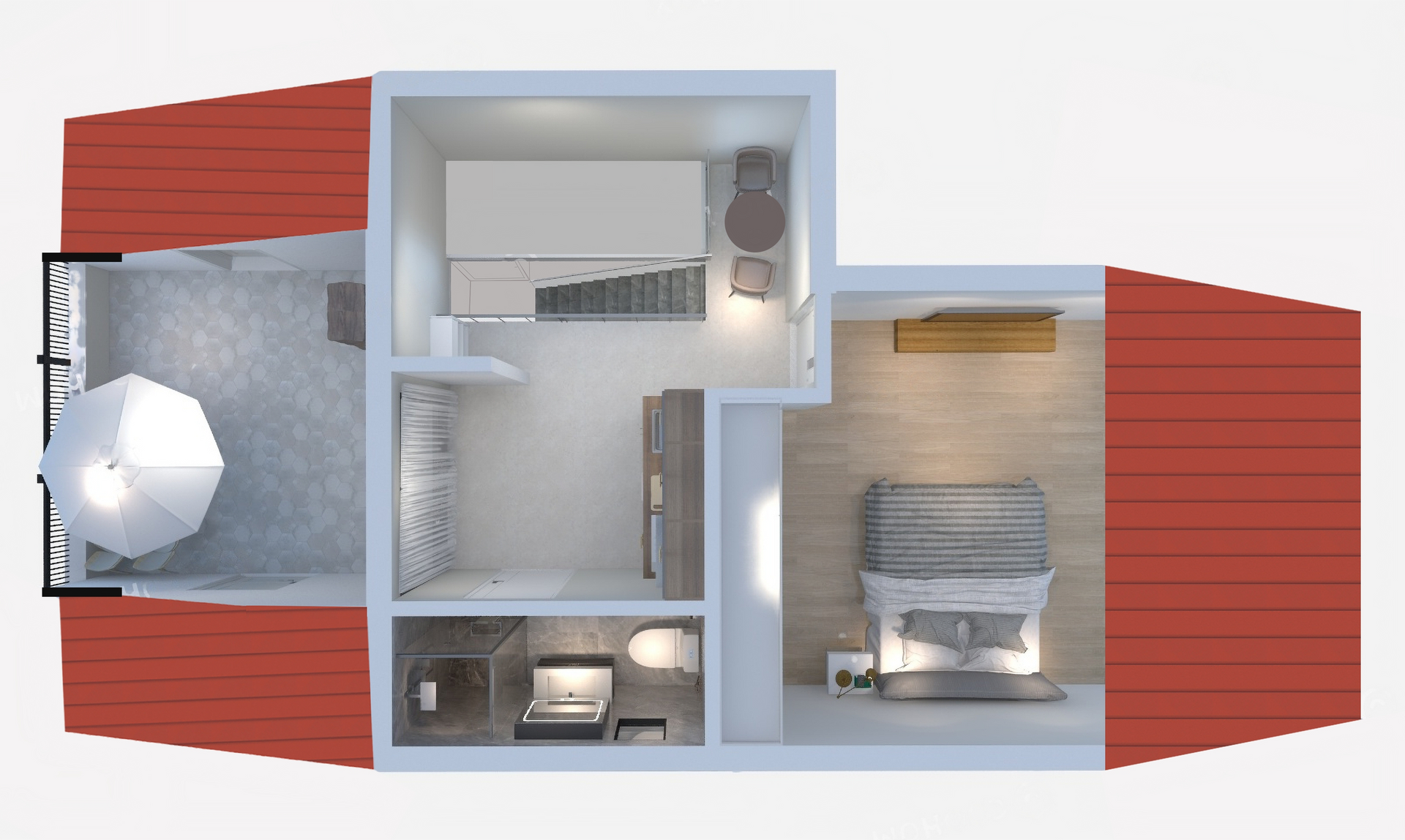 3D Ansicht des Studio Lucie