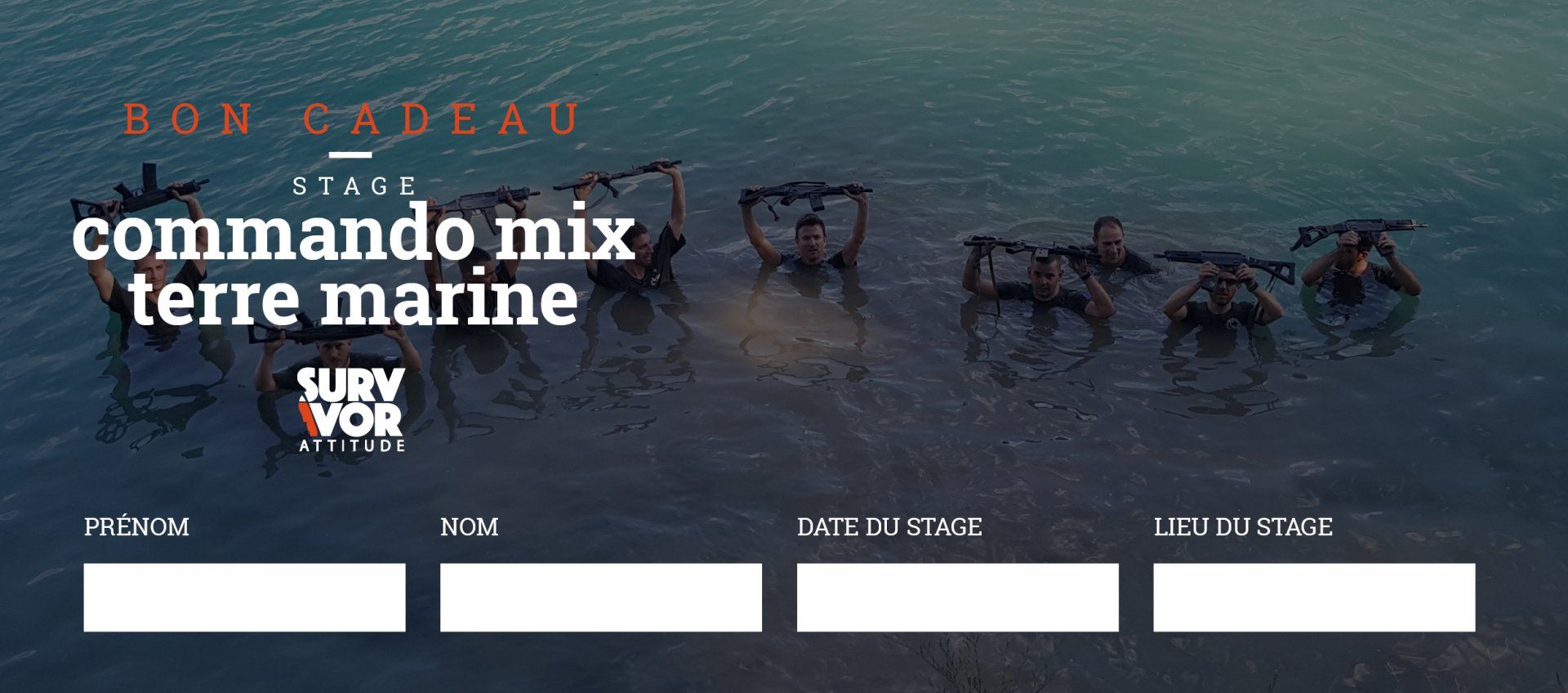 Offrir un bon cadeau stage commando mix terre marine Survivor Attitude