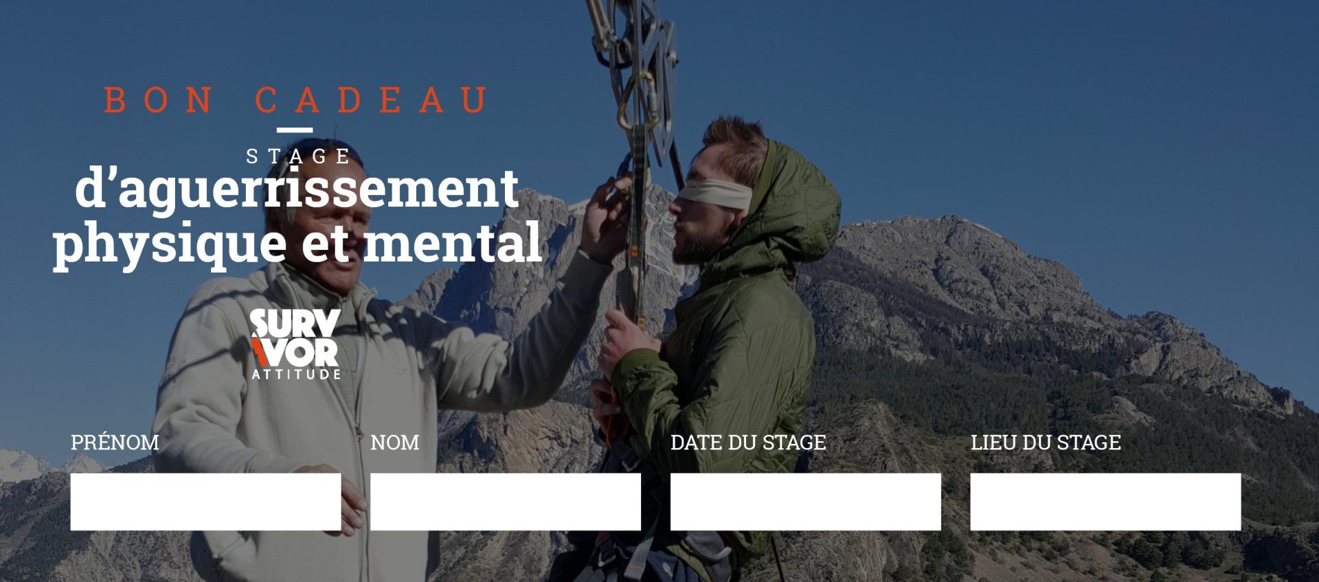 Offrir un bon cadeau stage aguerrissement physique et mental Survivor Attitude