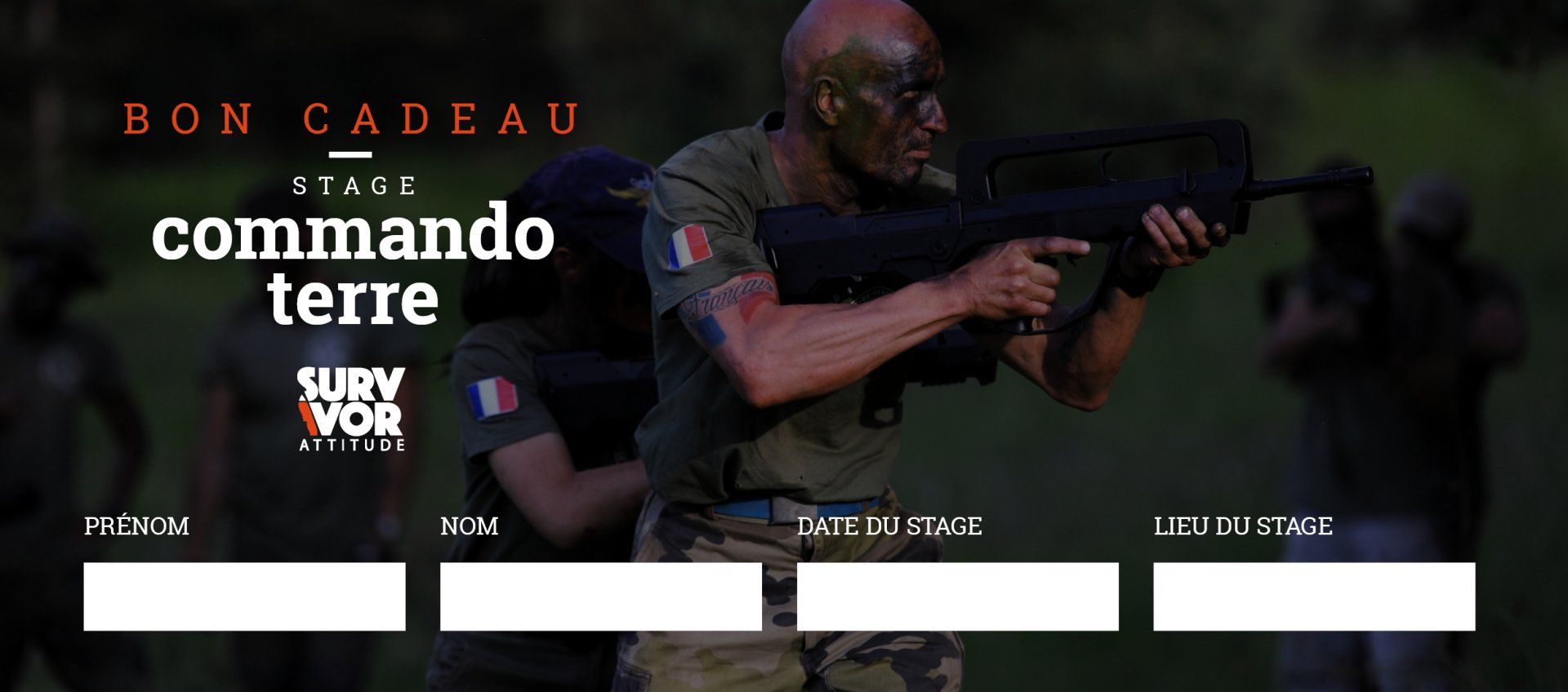 Offrir un bon cadeau stage commando terre Survivor Attitude