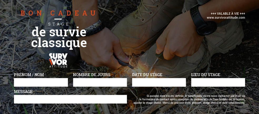 bon cadeau stage de survie classique