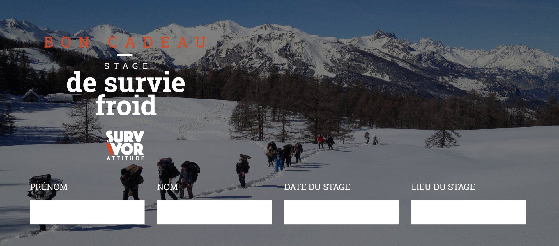 Offrir un bon cadeau stage survie froid Survivor Attitude