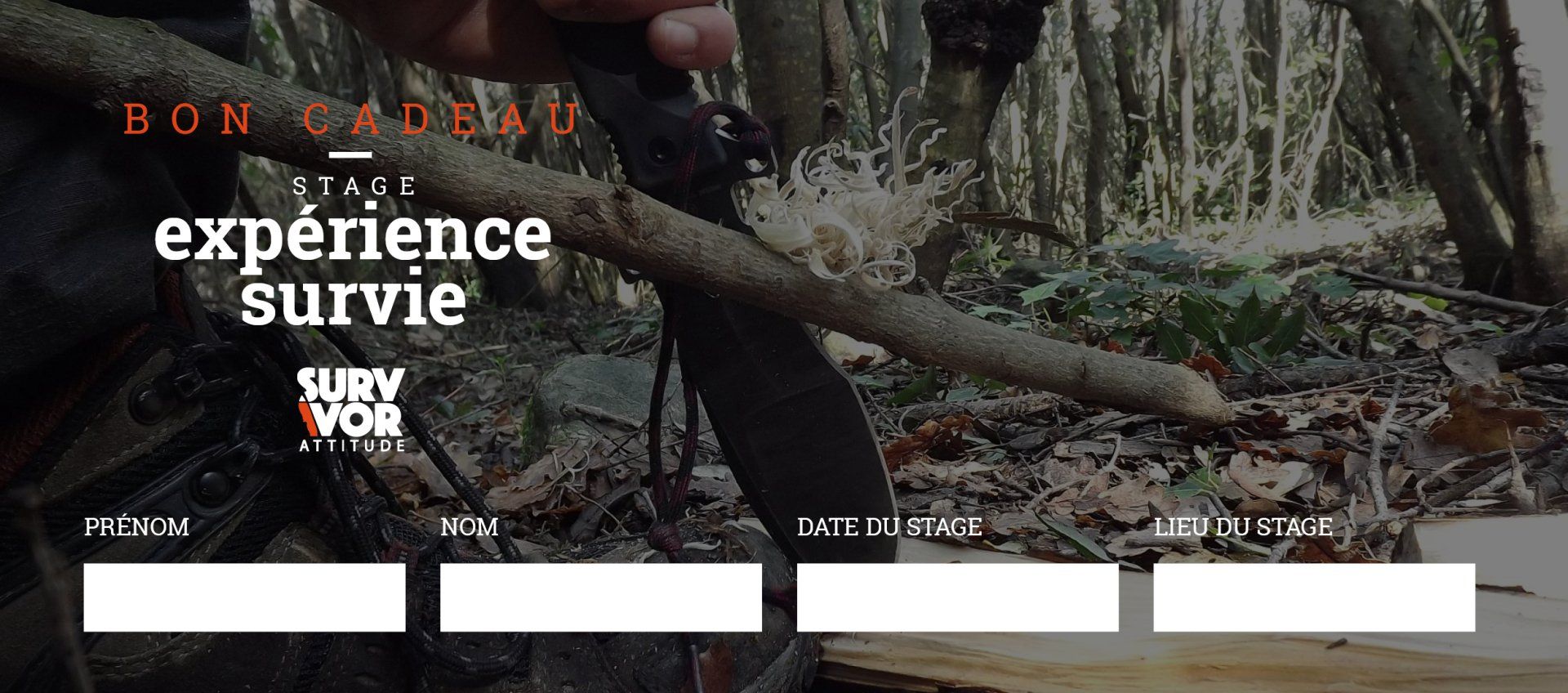 Offrir un bon cadeau stage expérience survie Survivor Attitude