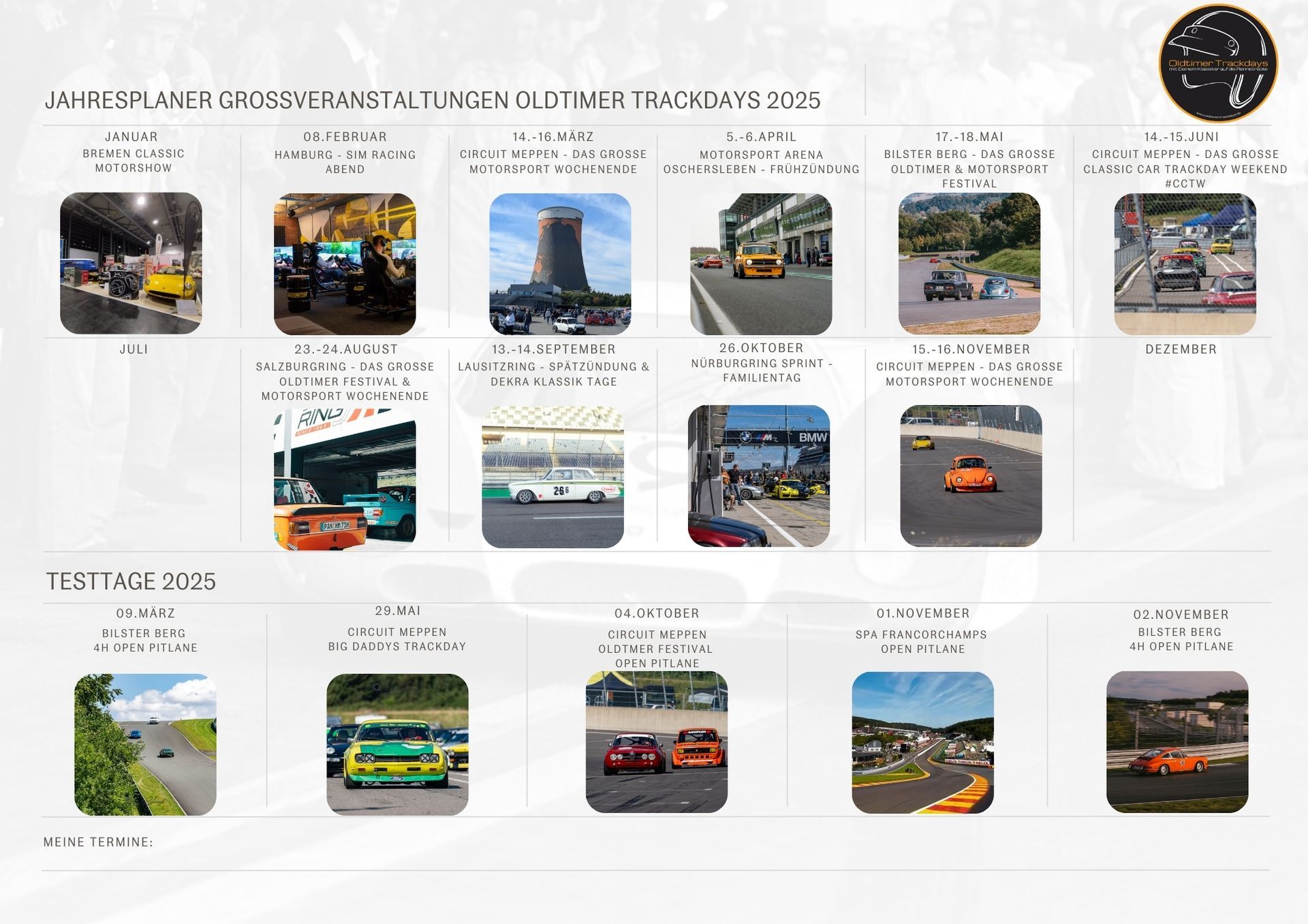 Oldtimer Trackdays Termine 2025