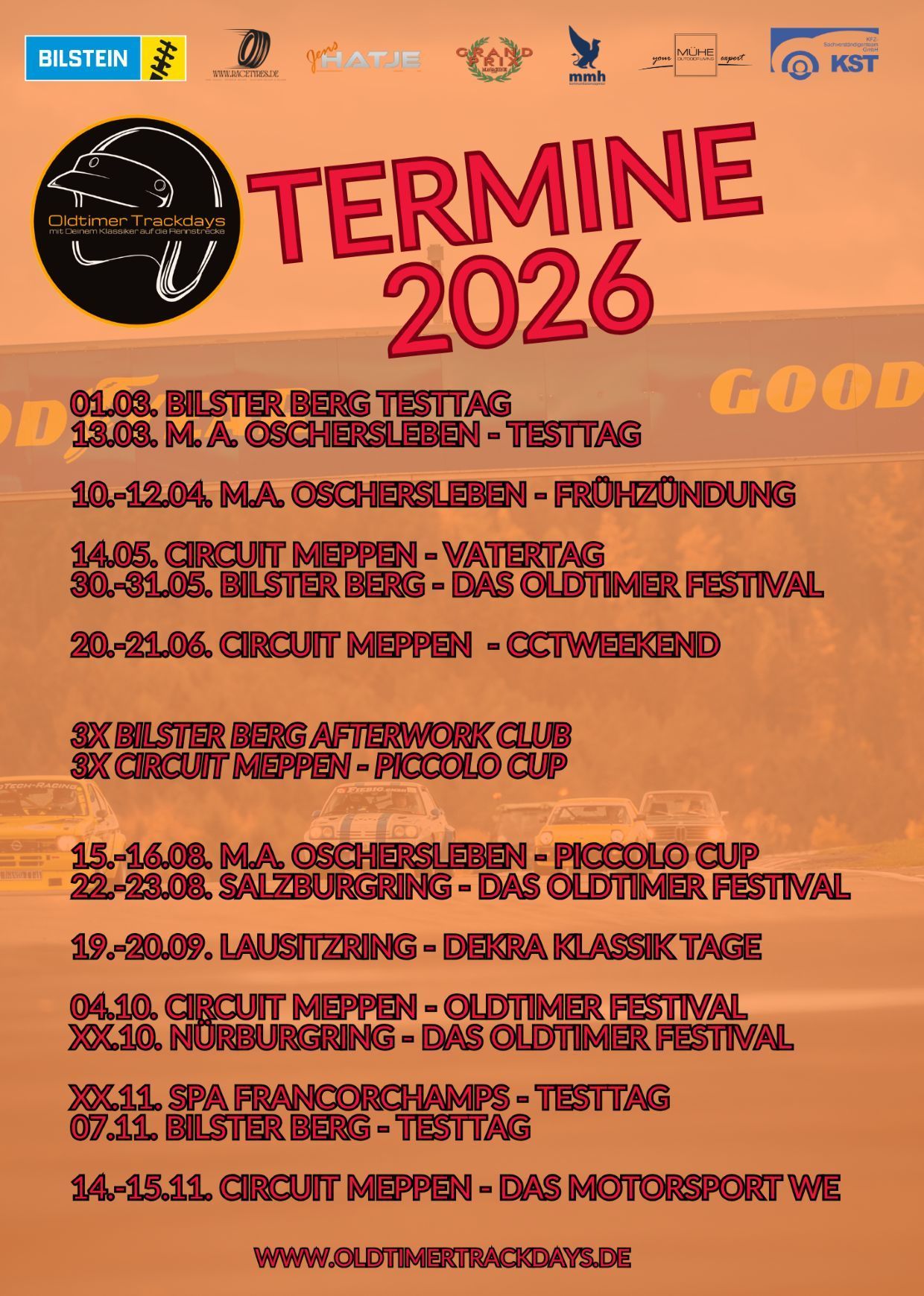 Oldtimer Trackdays Termine 2026