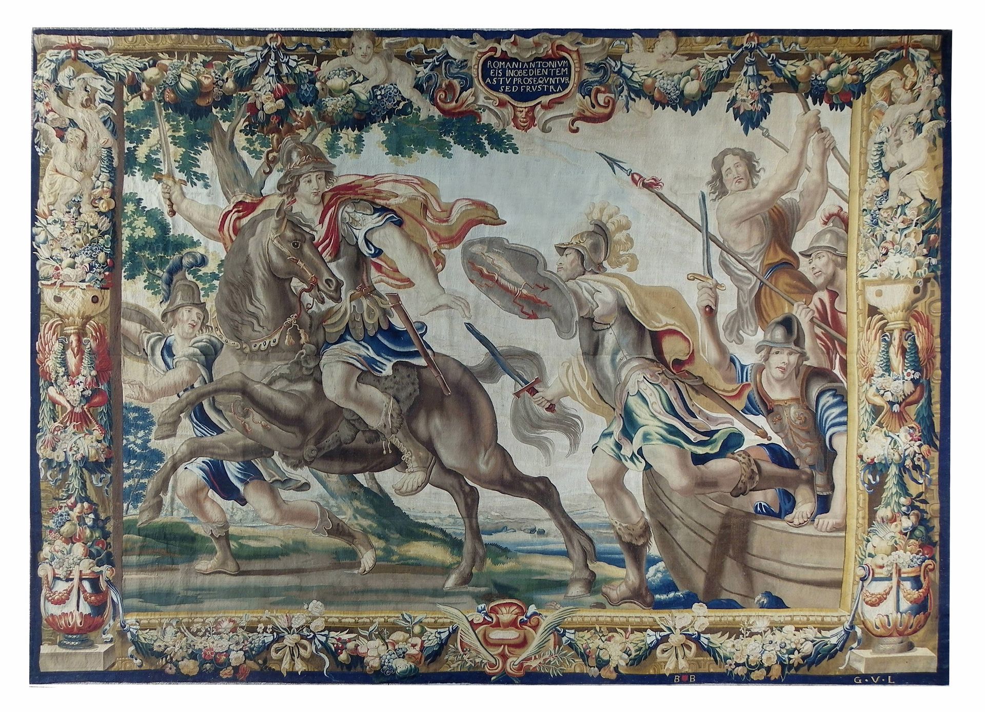Collection Galerie Jabert - Tapisserie Bruxelloise de 17eme siècle - La bataille d’Actium et la chute de Marc Antoine Collection Galerie Jabert - Tapisserie Bruxelloise de 17eme siècle - La bataille d’Actium et la chute de Marc Antoine