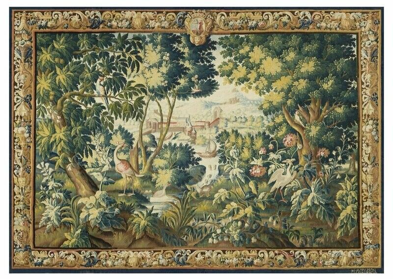 Nettoyage tapisserie Aubusson verdure Nettoyage tapisserie Aubusson verdure