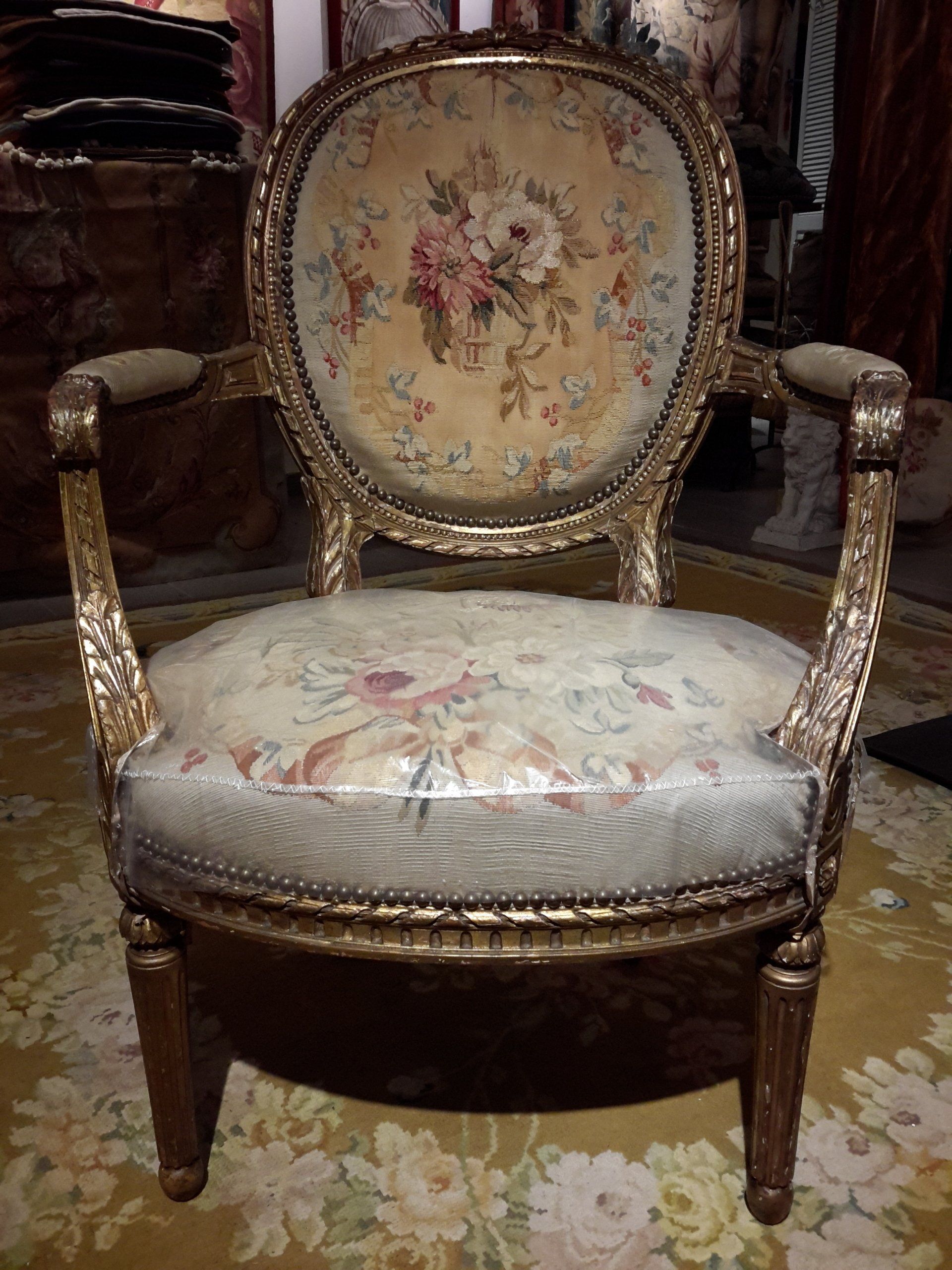 CLEANING AND RESTORATION OF OLD TAPESTRY SEATS | in Versailles CLEANING AND RESTORATION OF OLD TAPESTRY SEATS | in Versailles