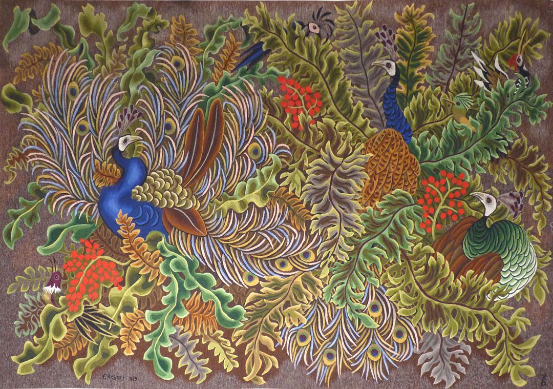 Tapisserie Aubusson Dom Robert - Scolopendres - Collection Galerie Jabert Tapisserie Aubusson Dom Robert - Scolopendres - Collection Galerie Jabert