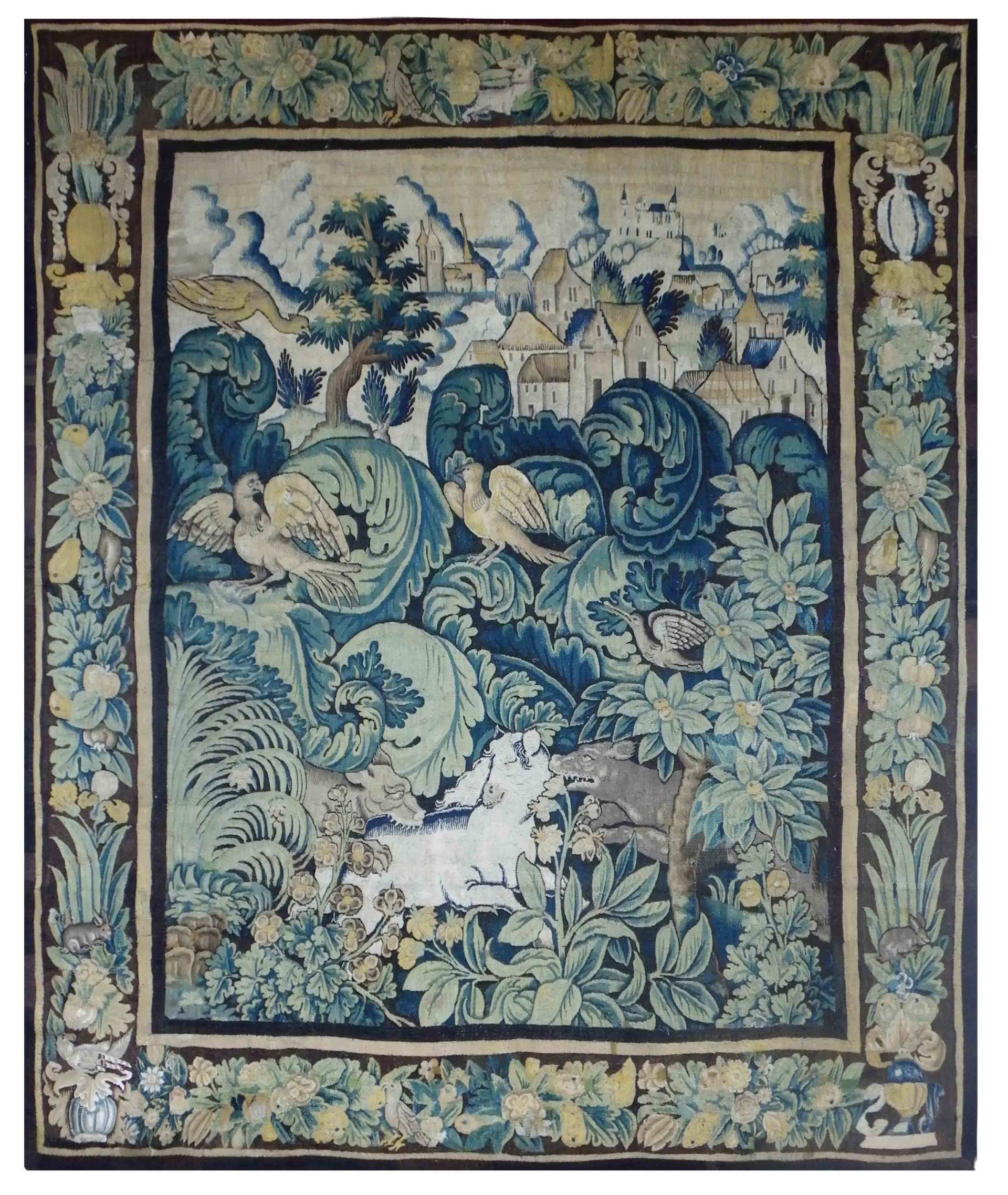 TAPISSERIE FLANDRES, TAPISSERIE FEUILLES DE CHOUX TAPISSERIE FLANDRES, TAPISSERIE FEUILLES DE CHOUX