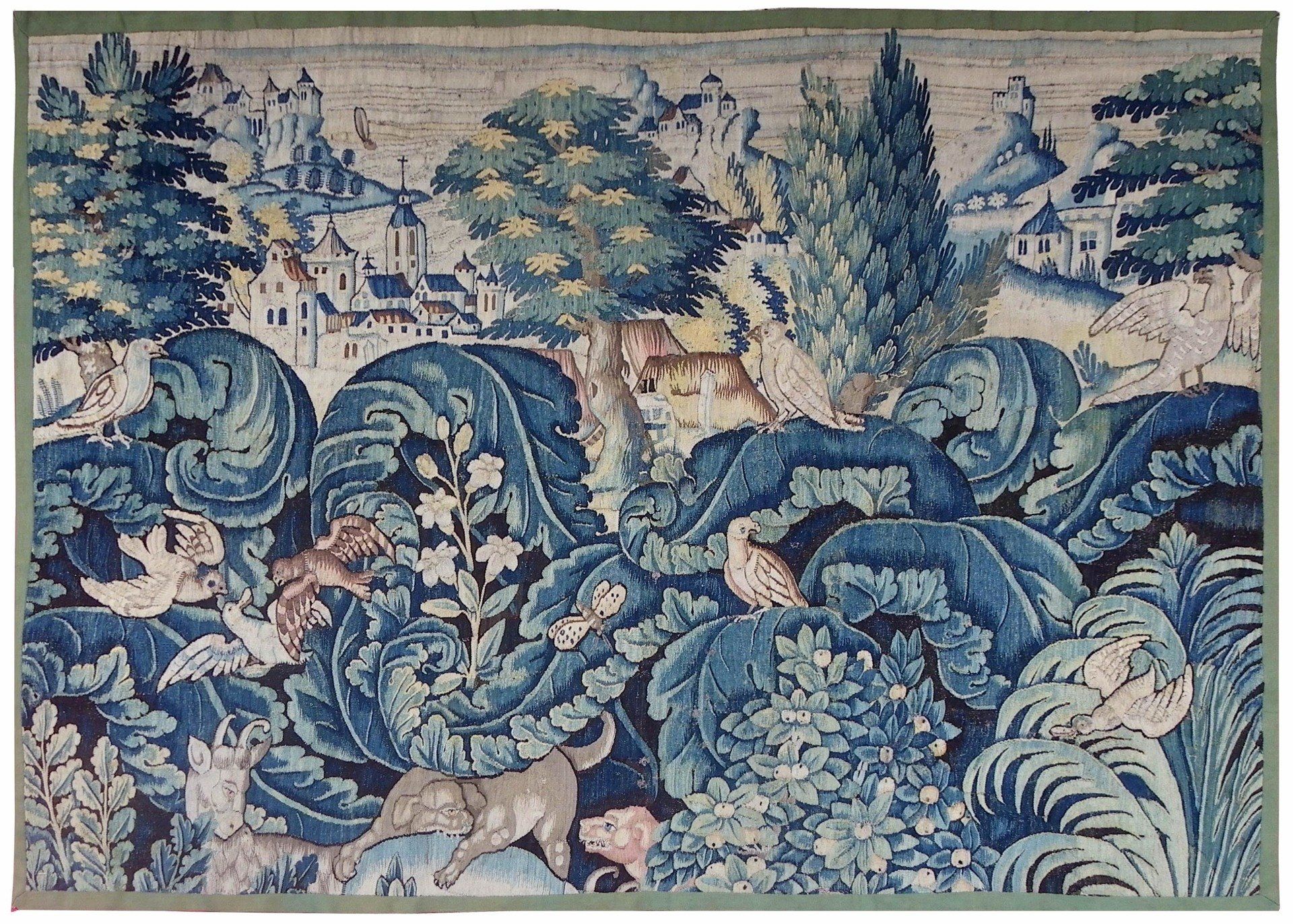 TAPISSERIE FLANDRES, TAPISSERIE FEUILLES DE CHOUX TAPISSERIE FLANDRES, TAPISSERIE FEUILLES DE CHOUX