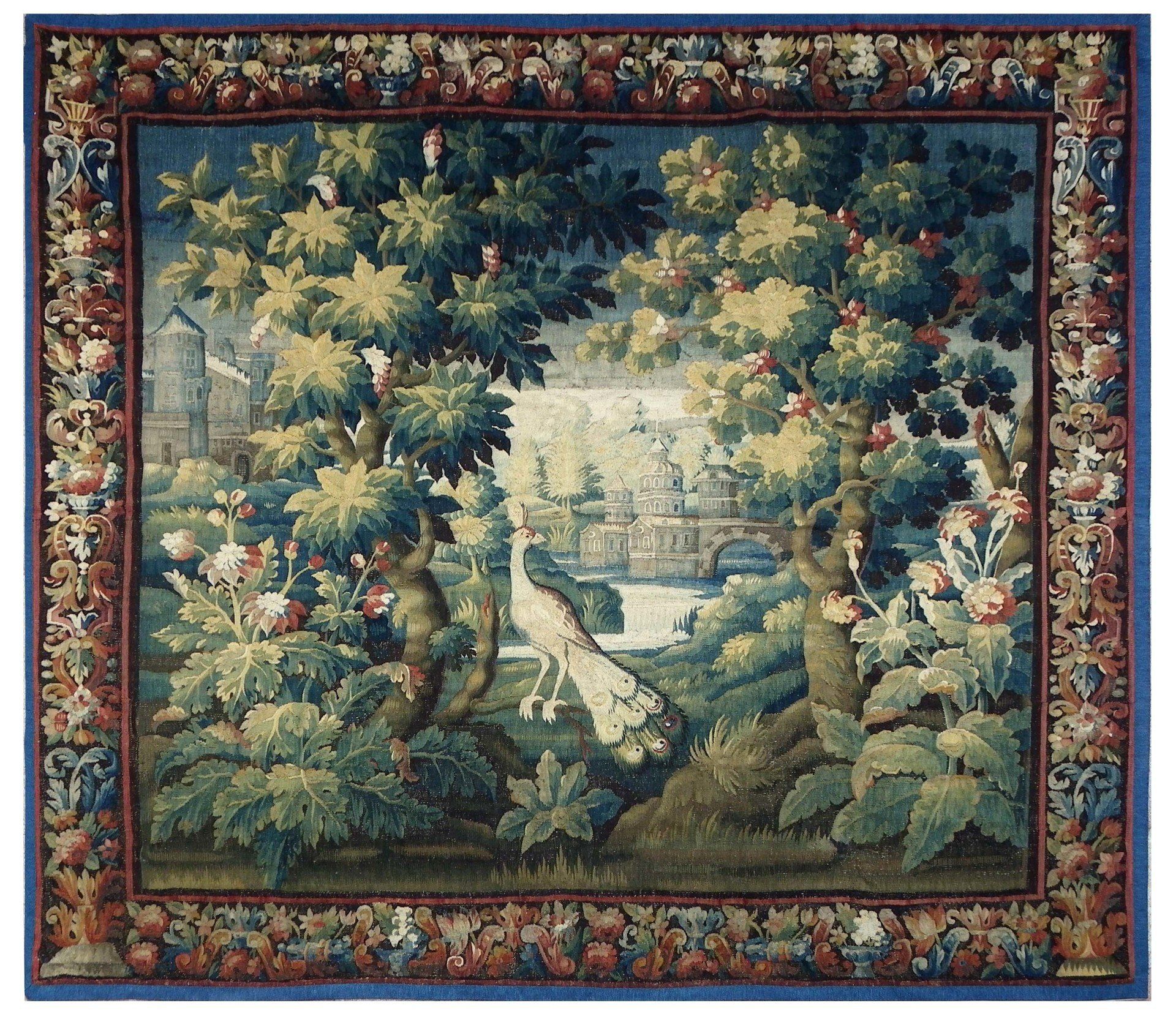 FRENCH AUBUSSON TAPESTRY LANDSCAPE Paris FRENCH AUBUSSON TAPESTRY LANDSCAPE Paris