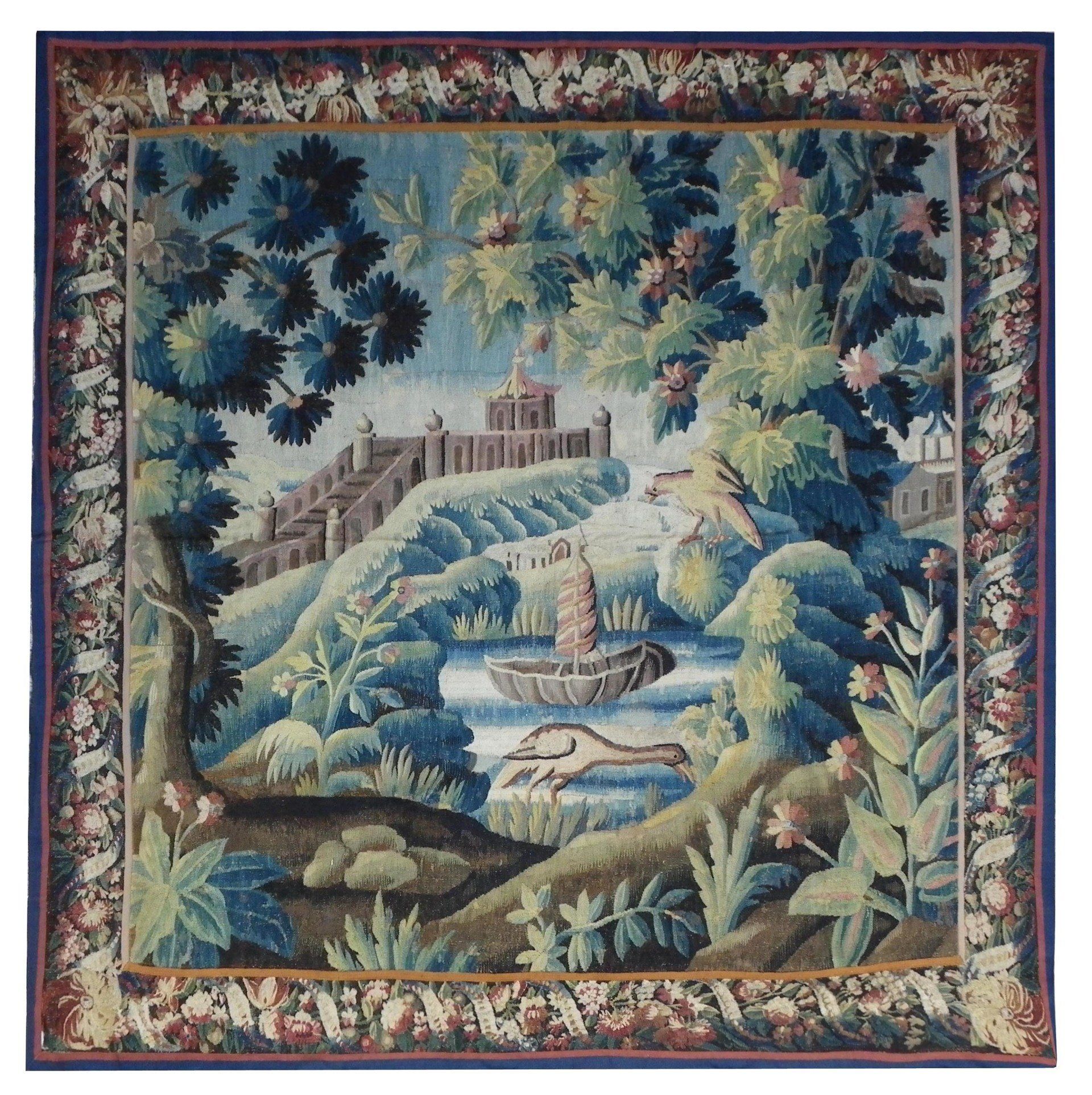 TAPISSERIE VERDURE AUBUSSON ANCIENNE 18e  | ACHAT VENTE À PARIS TAPISSERIE VERDURE AUBUSSON ANCIENNE 18e  | ACHAT VENTE À PARIS
