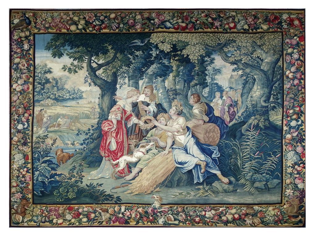 Flemish tapestry - Anvers | Summer and Harvest - The Goddess Ceres with her daughter Proserpine.