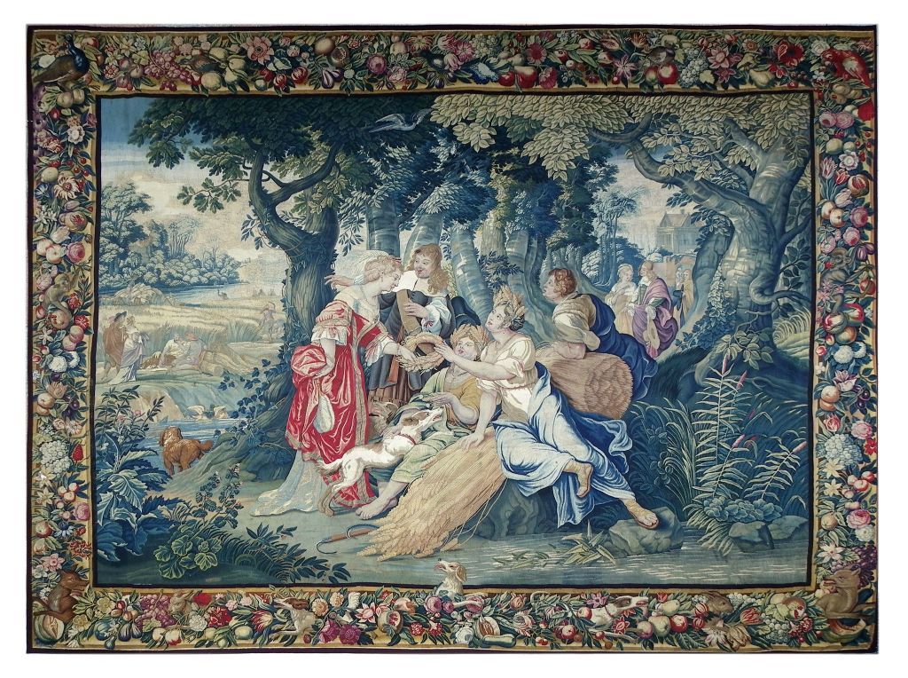 Tapisserie Des Flandres - Anvers | L’été et les moissons - La Déesse Cérès En compagnie de sa fille Proserpine. Tapisserie Des Flandres - Anvers | L’été et les moissons - La Déesse Cérès En compagnie de sa fille Proserpine.