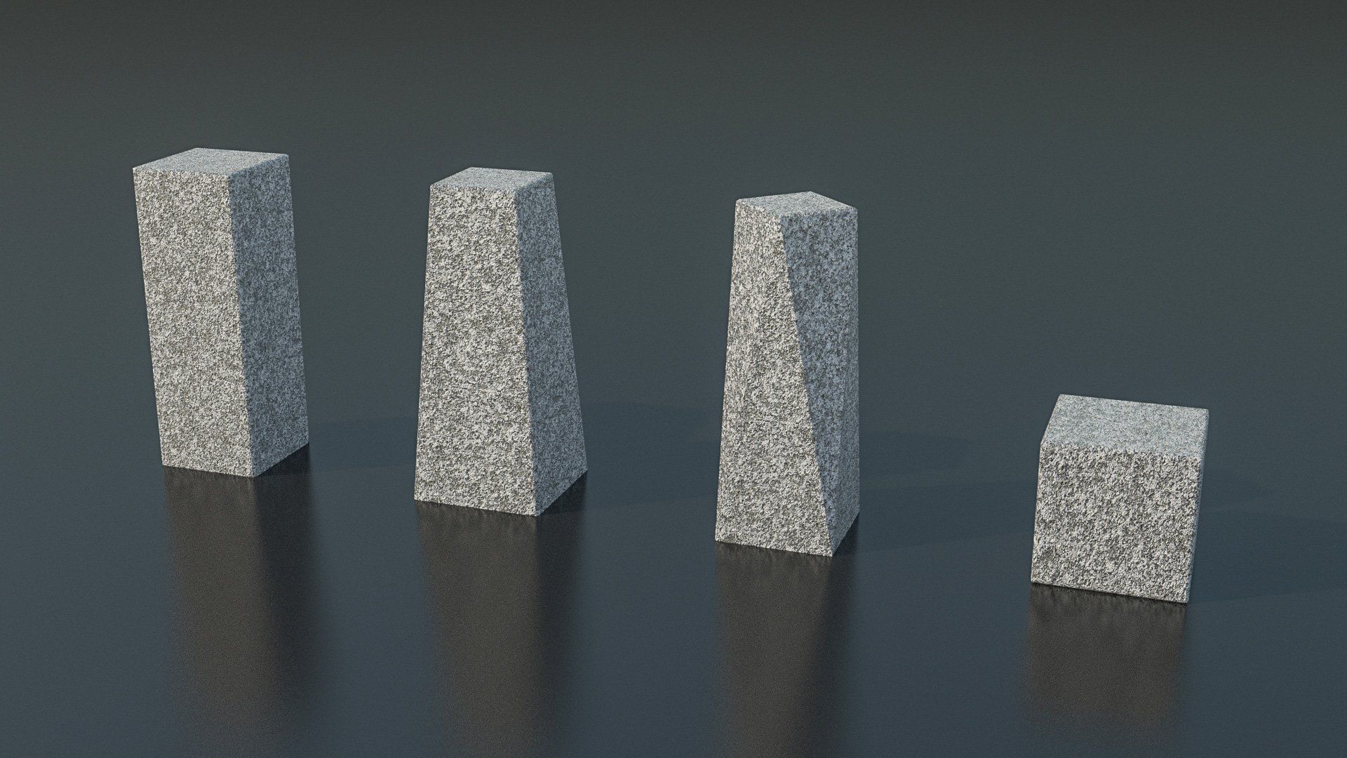 Bolardos Cuadrados de granito Gris Quintana