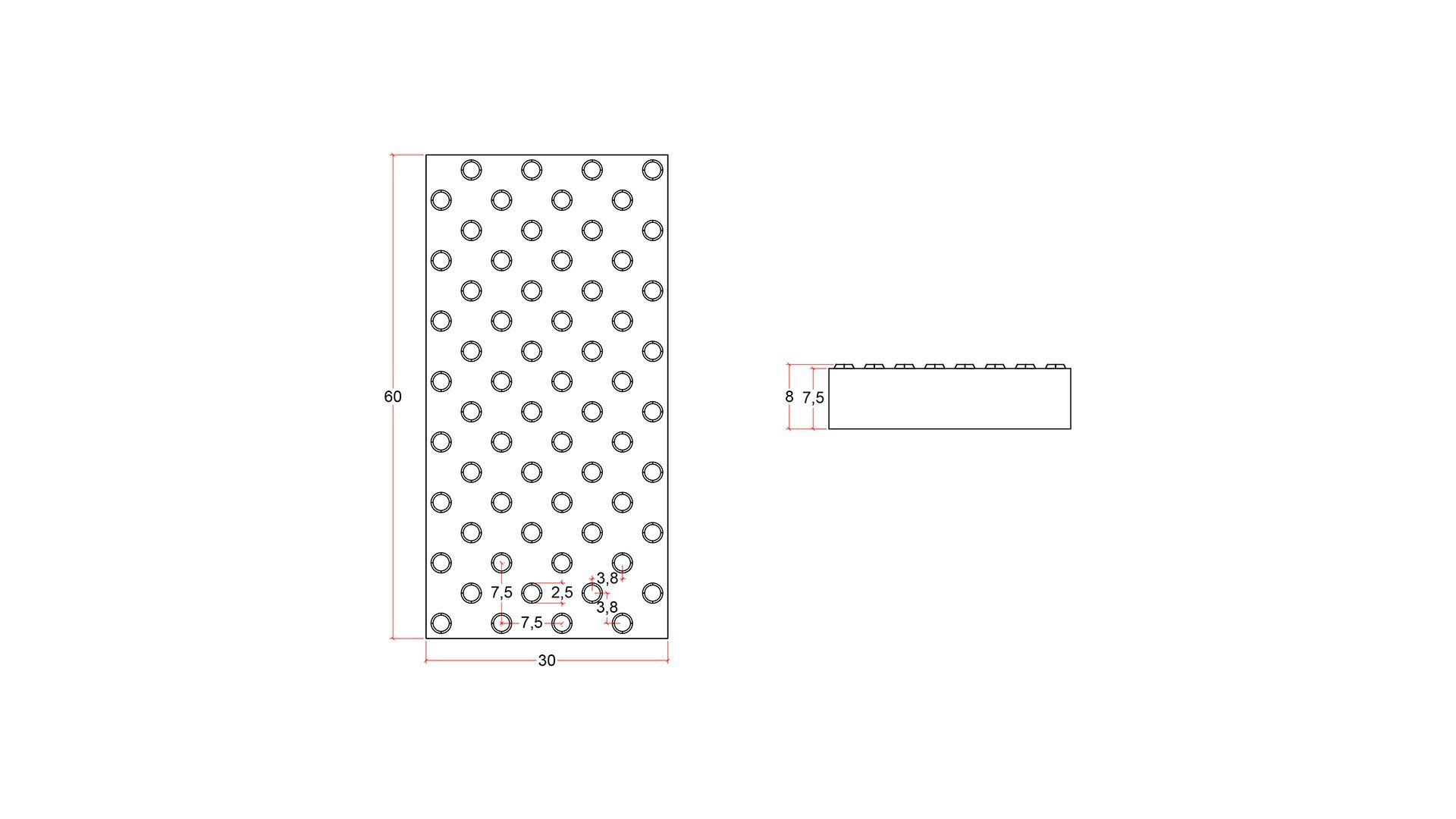 Losas de granito Gris Quintana Cotas Botones