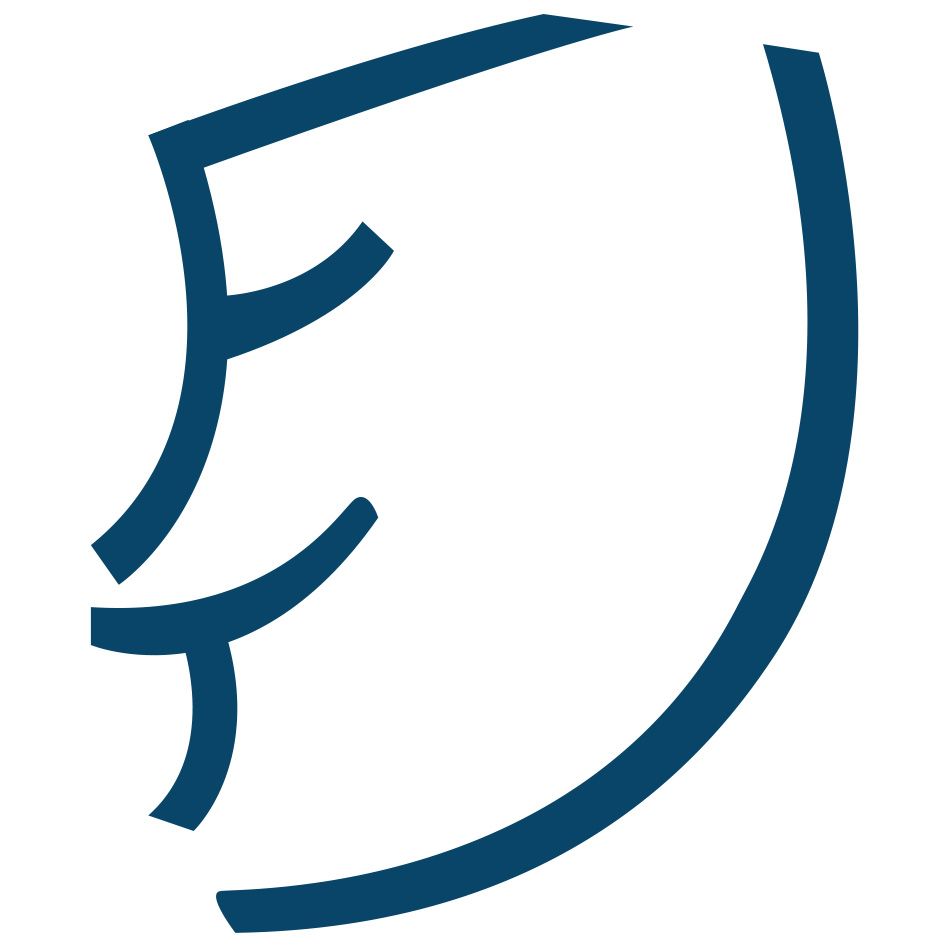 Notre logo, simplifié, à repérer en festivals, sur les T-shirts et autres goodies, sur les affiches... Logo simplifié du Fatrasse Théâtre - version bleue