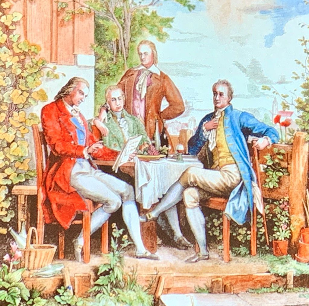 Alexander von Humboldt mit Schiller und Goethe