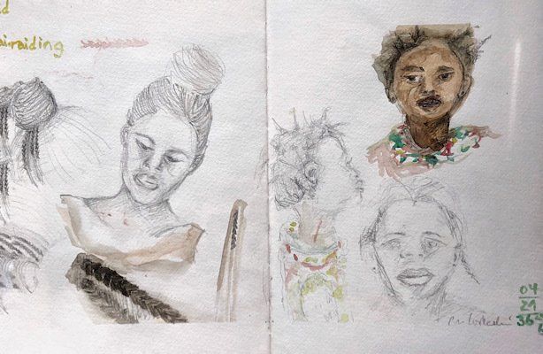 Skizzen von afrikanischen Frauen