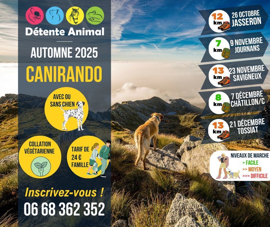 Calendrier des randonnées d'automne avec Détente Animal