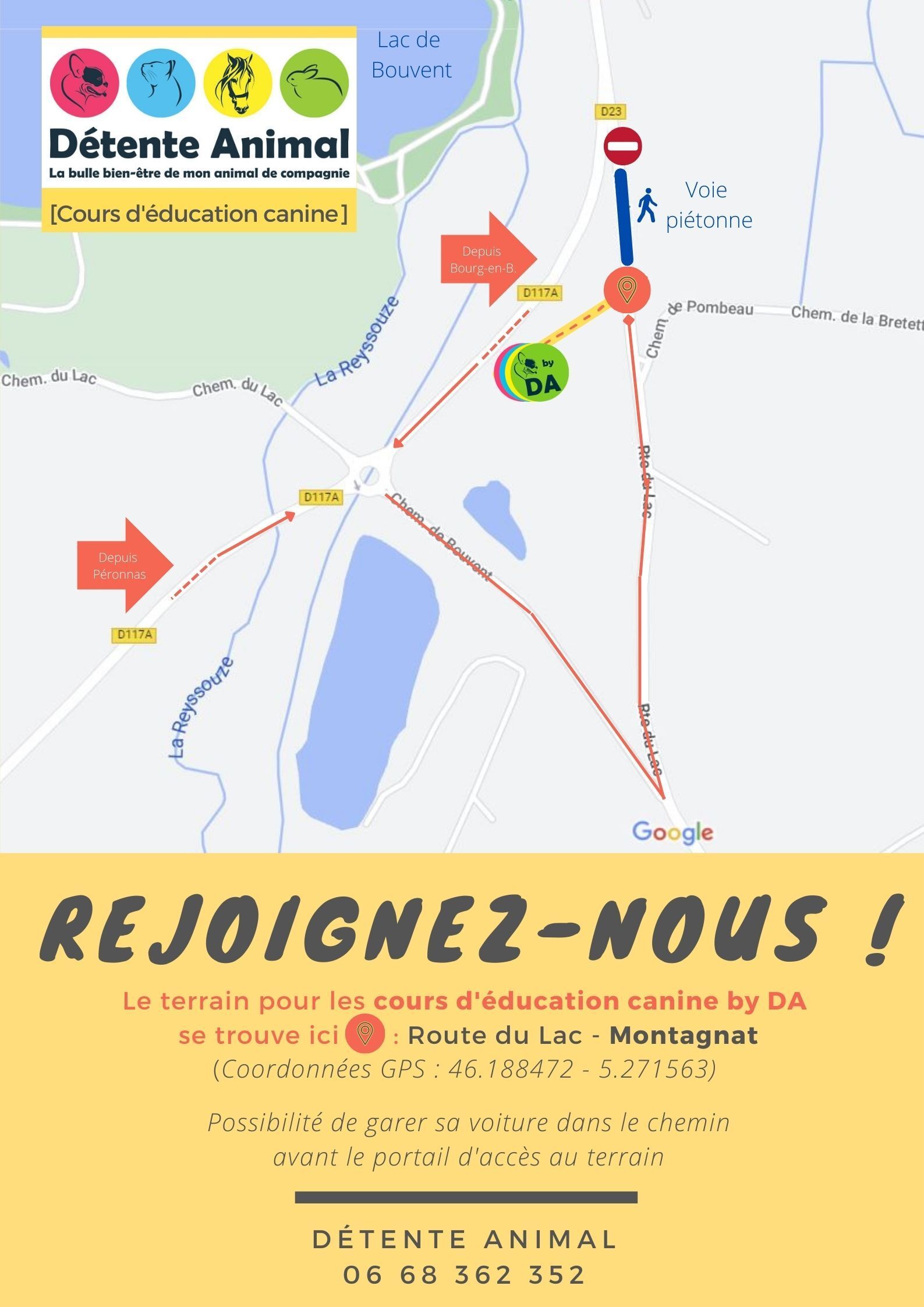 Plan d'accès au terrain d'éducation canine by DA