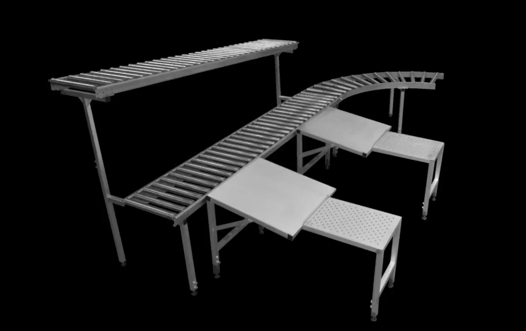 Table de travail tout inox à rouleaux pour le conditionnement des fruits et légumes