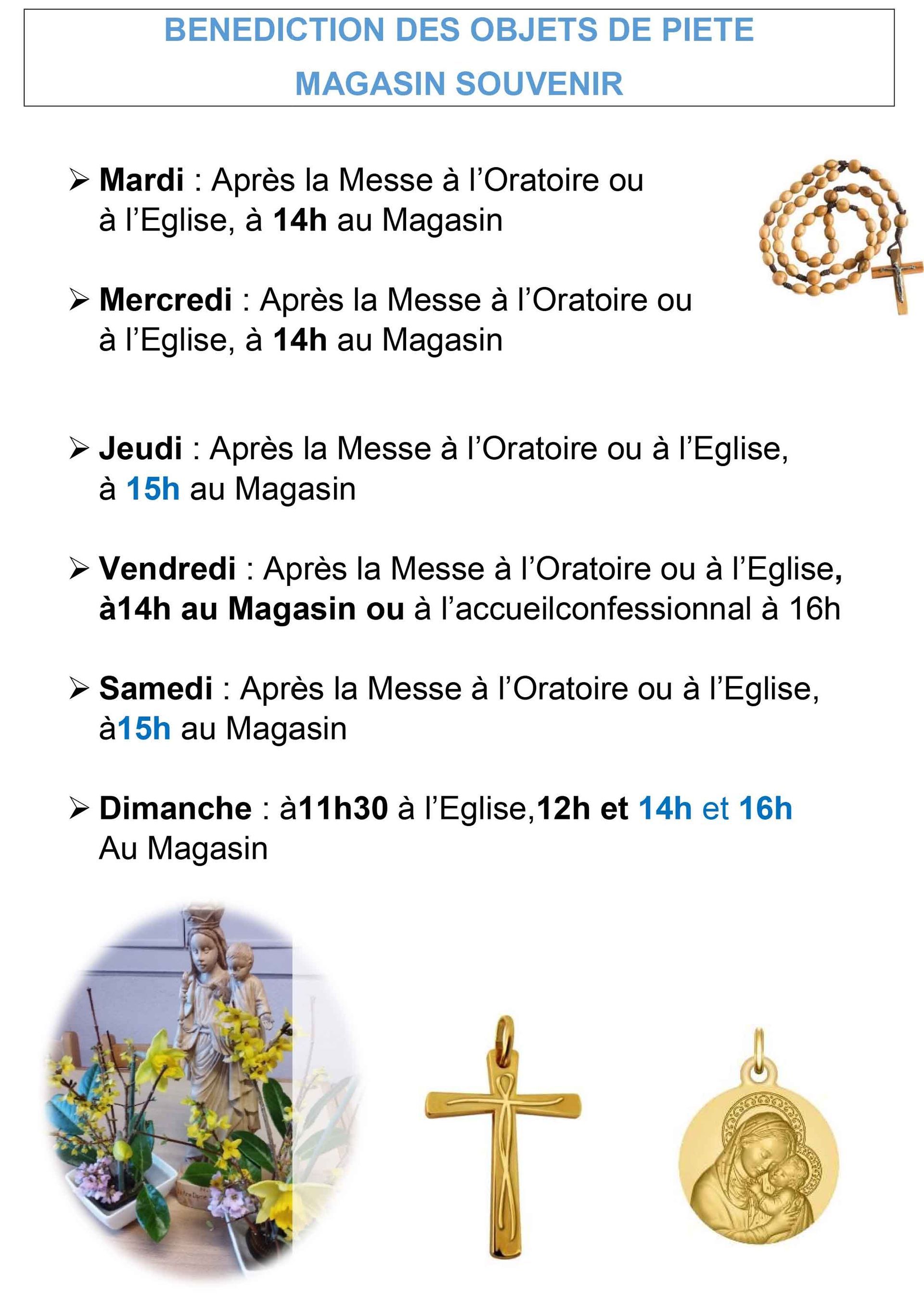 cliquer pour voir date benediction objets de piete notre dame de l'hermitage