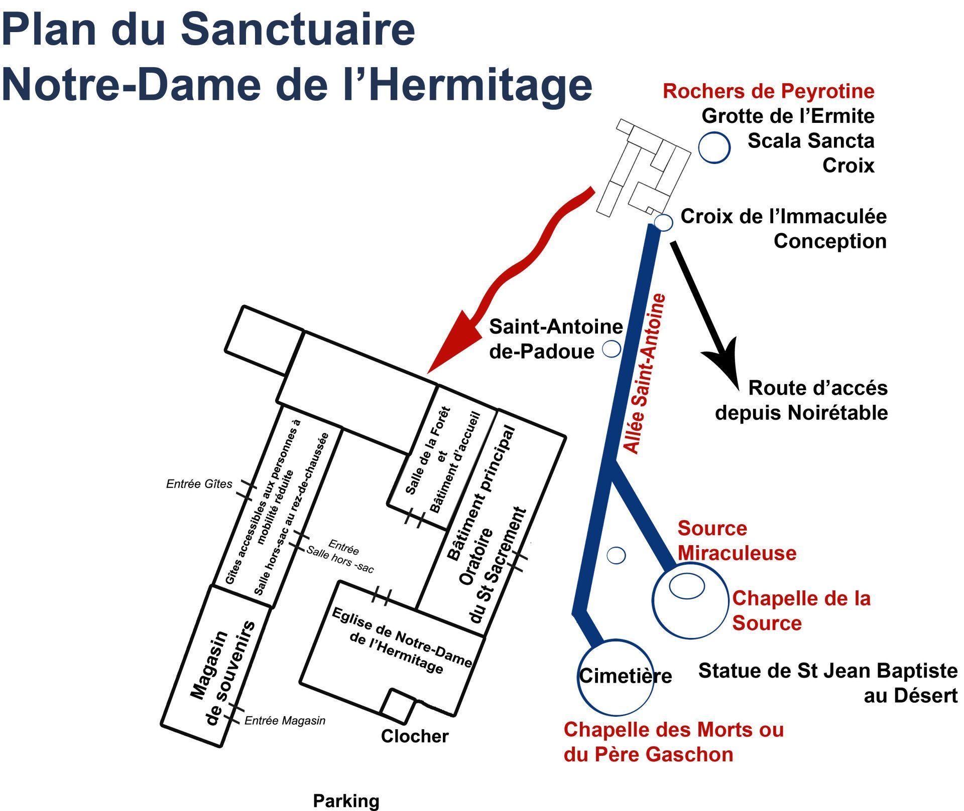 plan du sanctuaire notre-dame de l'hermitage