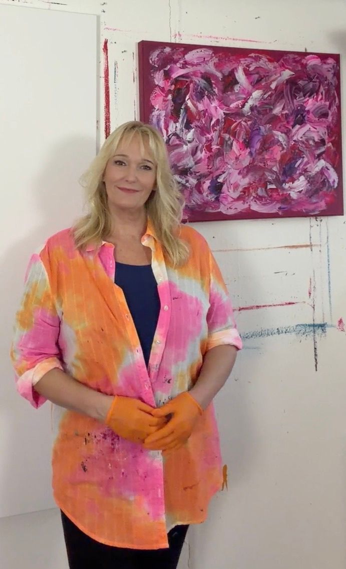 Artist Simone B in her Studio