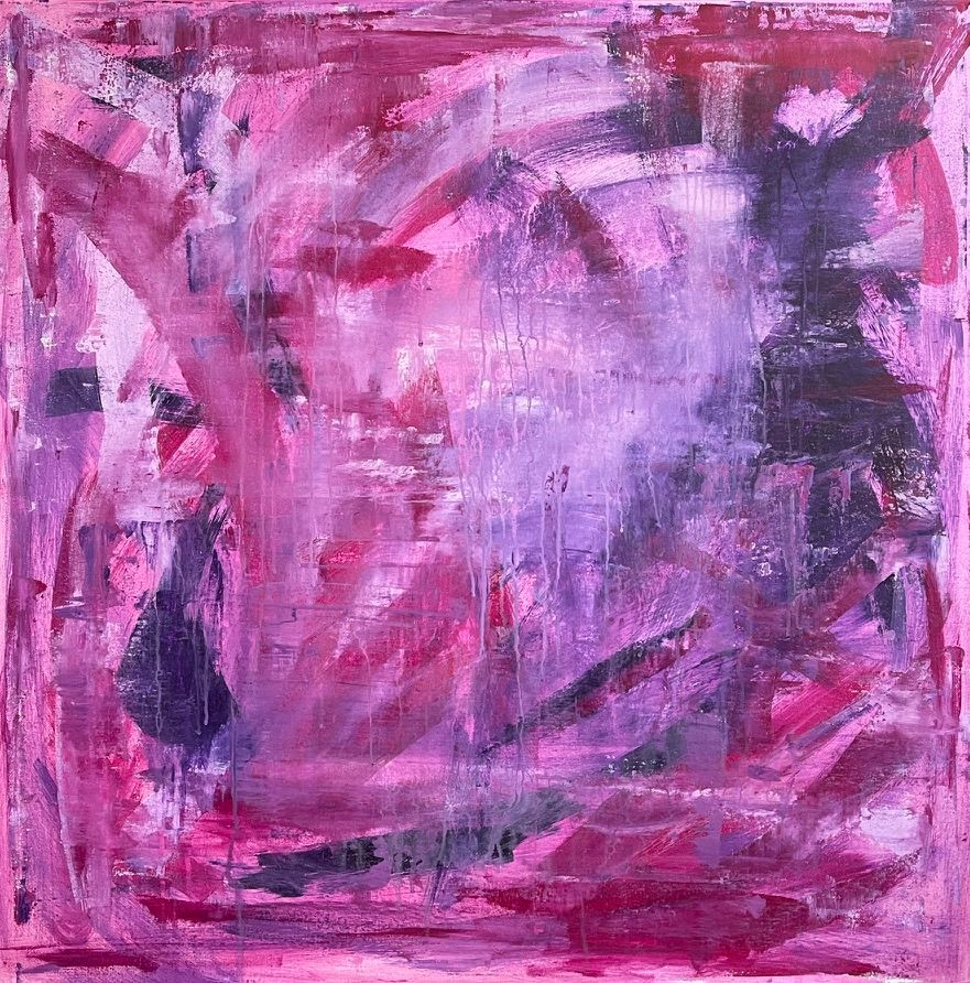 yellow and pink painting