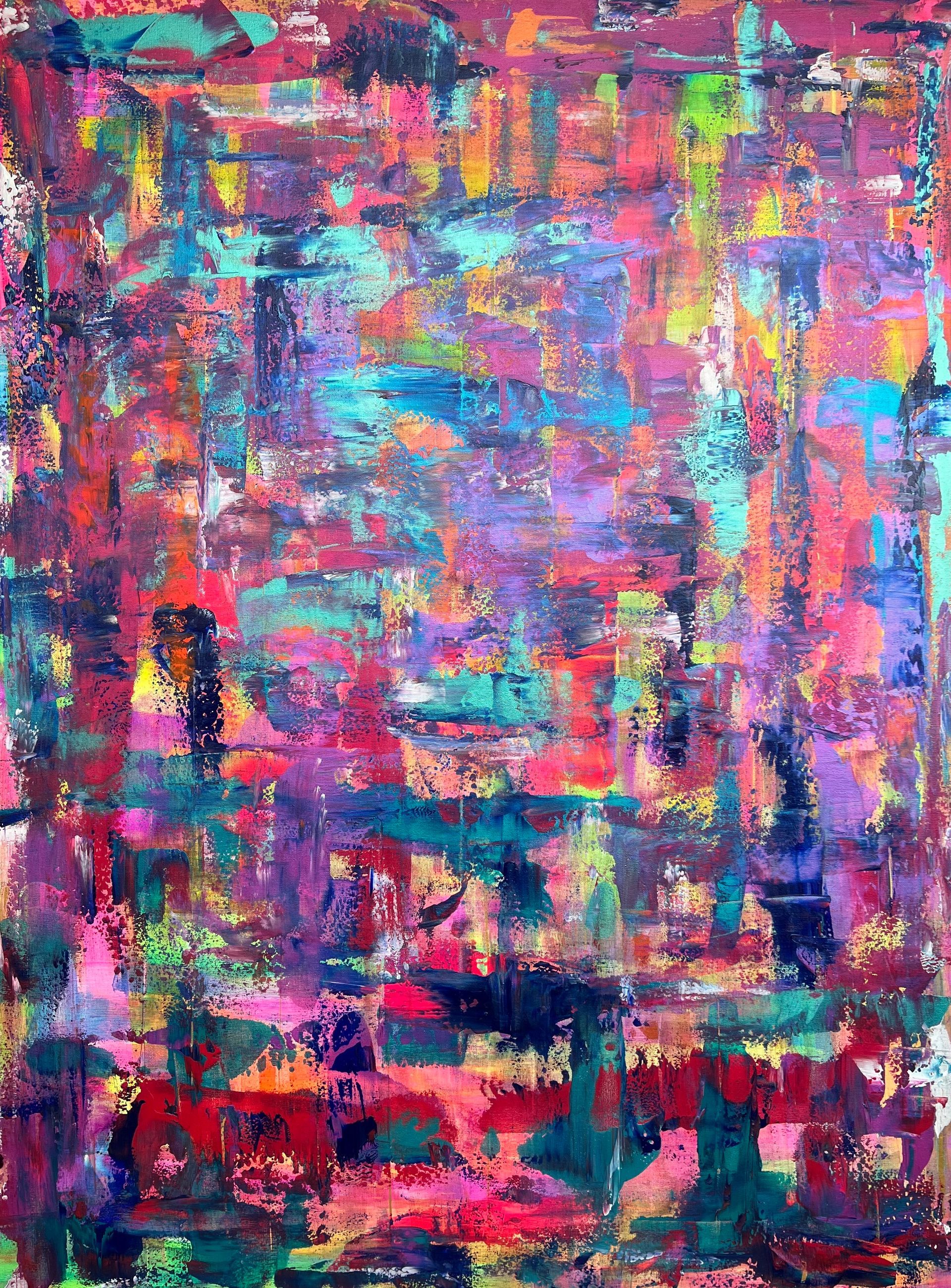 multicolored artwork on canvas